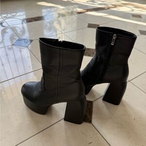 Black Leather Ankle Boots